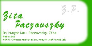 zita paczovszky business card